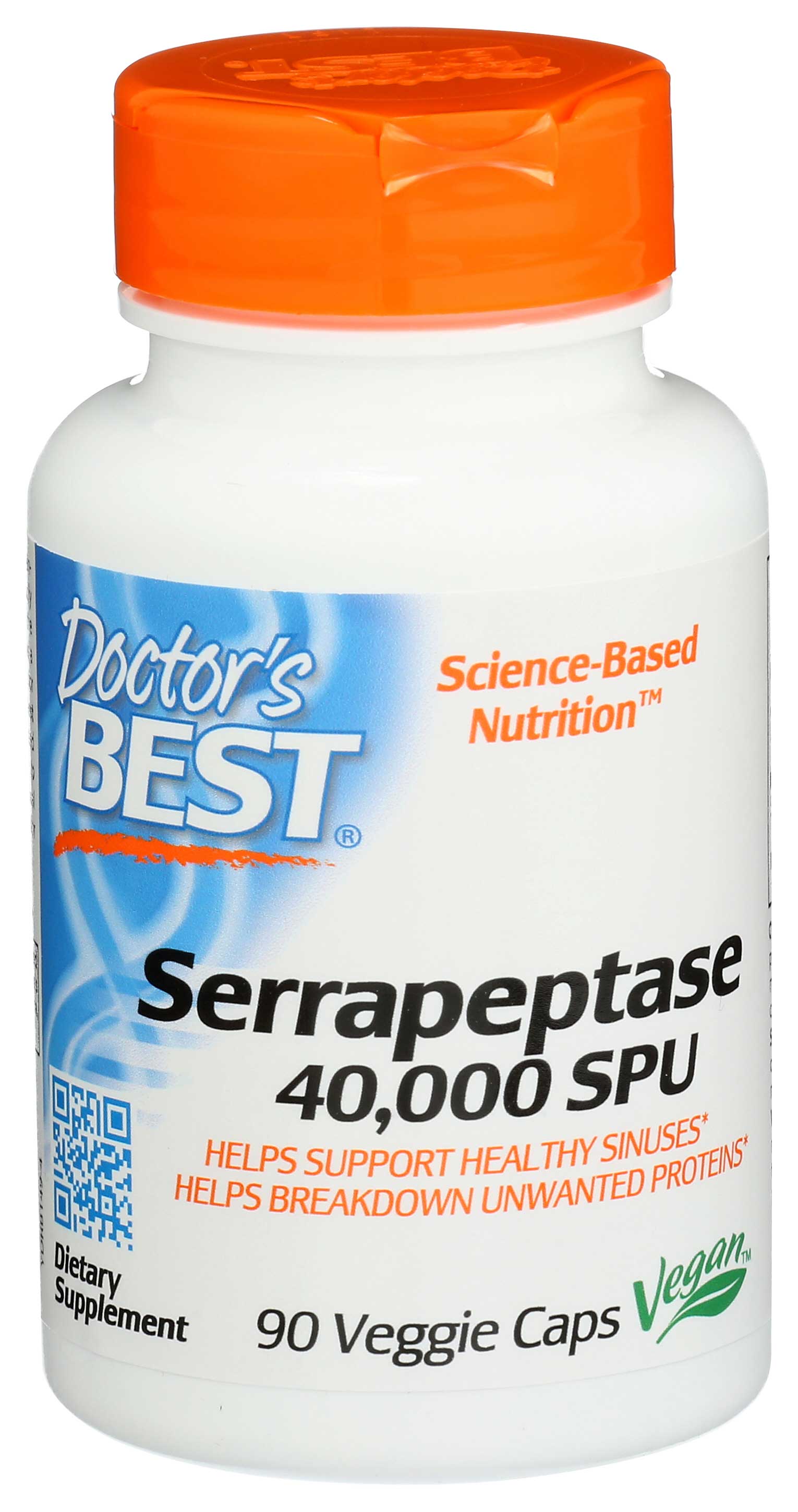 Doctor's Best Serrapeptase 40000 Spu Veggie Caps, 90 Count