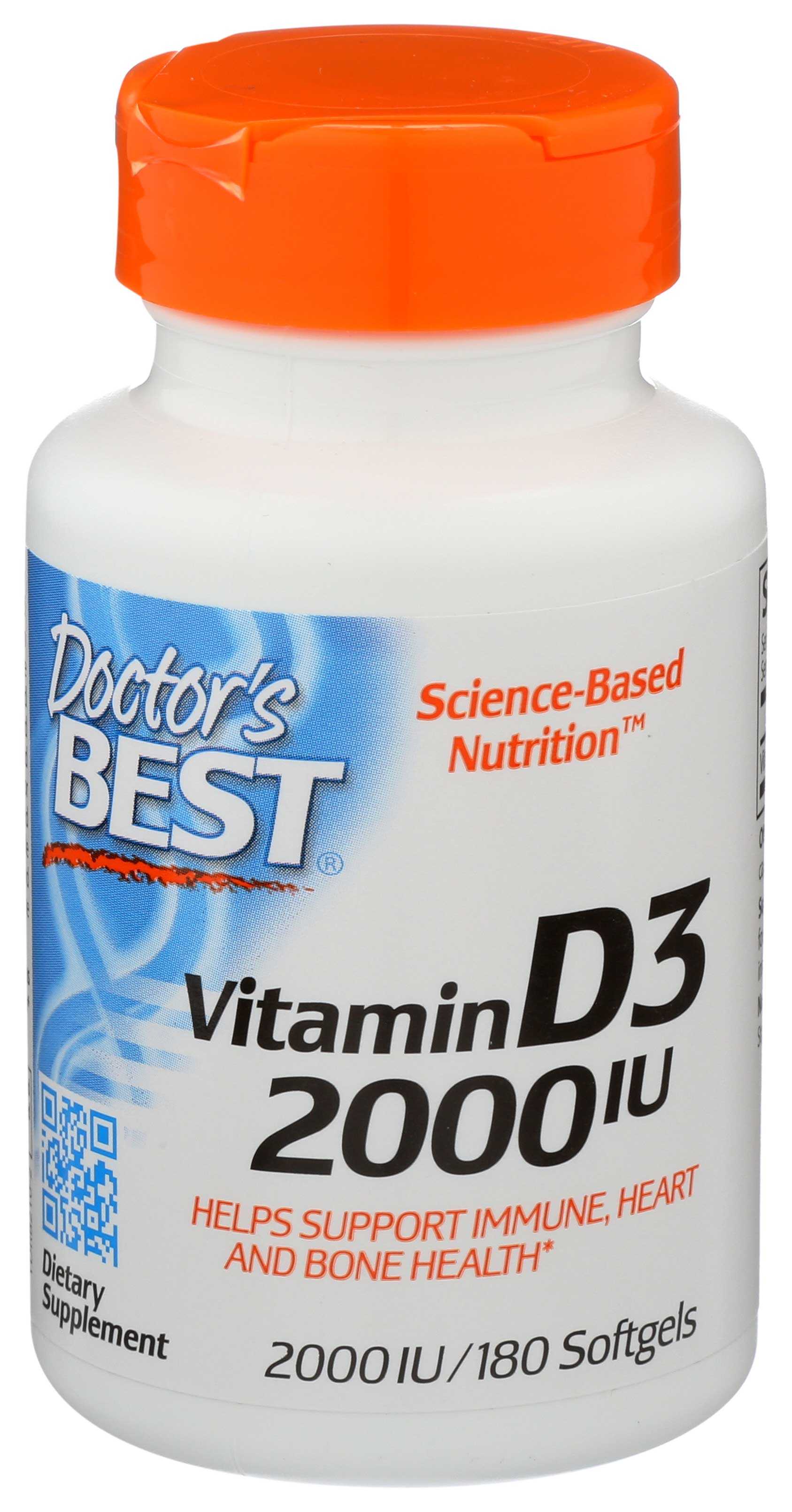 Doctor's Best Vitamin D3 2000iu Softgels, 180 Count