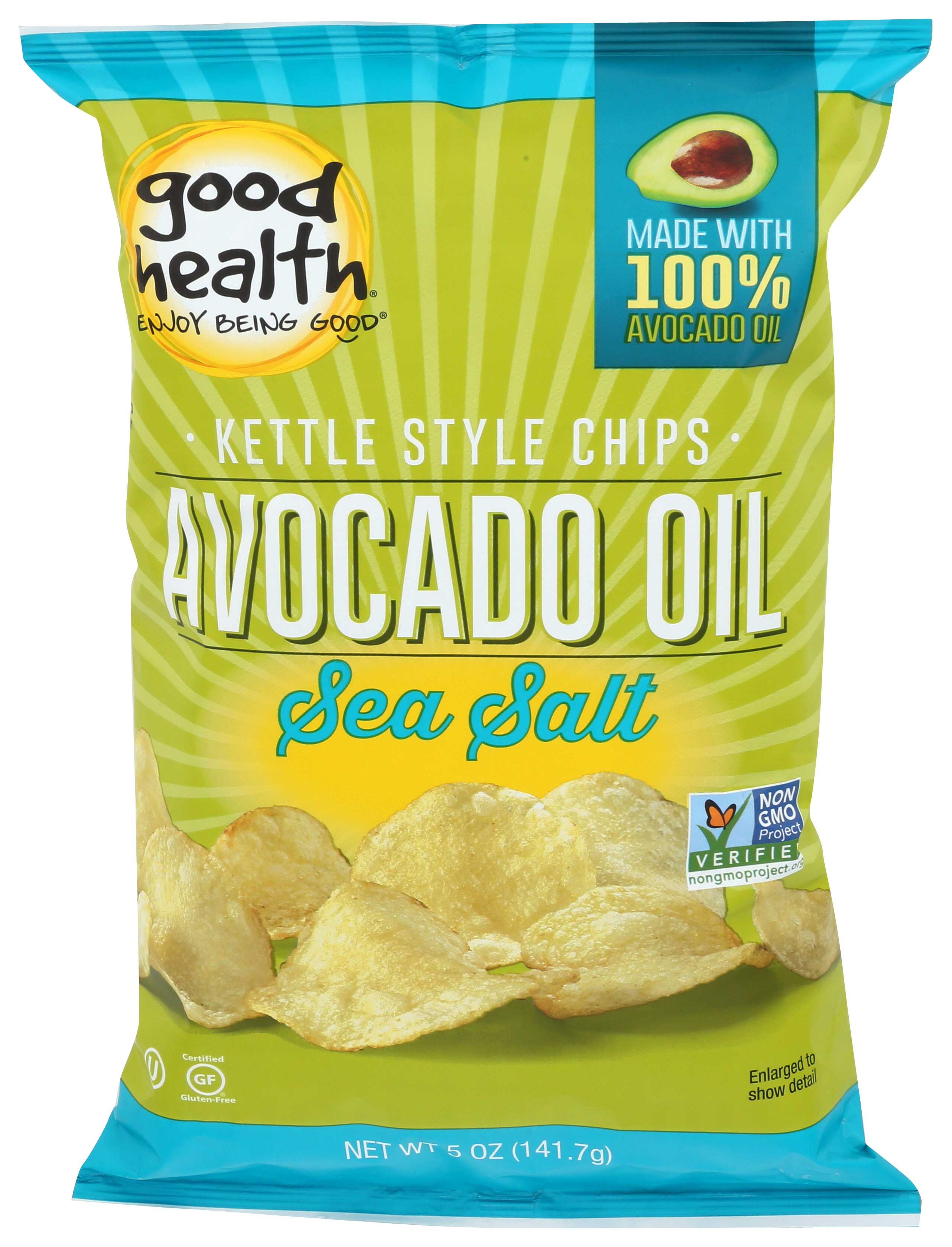 Good Health All Natural Kettle Style Sea Salt Avocado Oil Potato Chips, 5 Ounce -- 12 Per Case