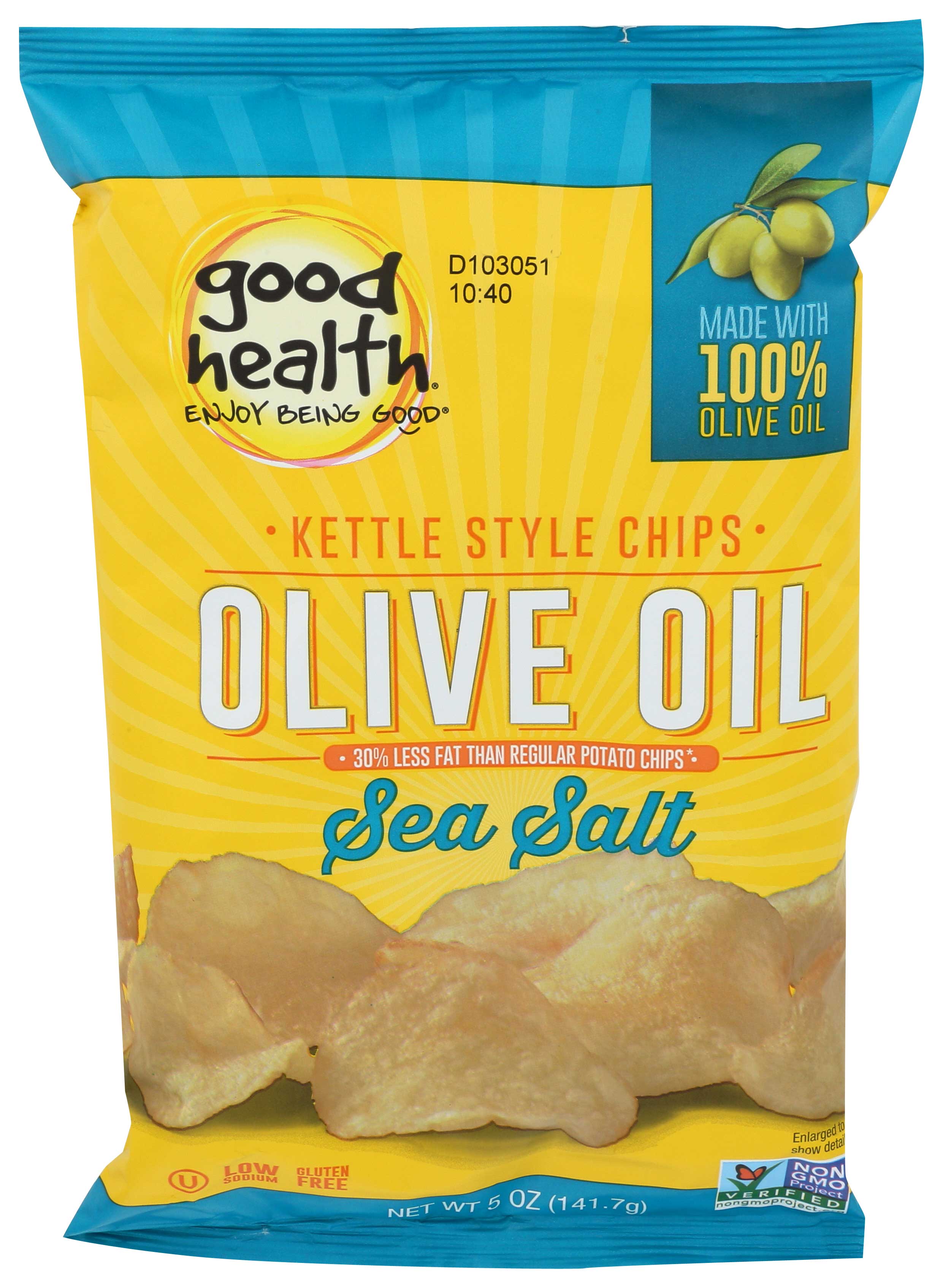 Good Health All Natural Kettle Style Sea Salt Olive Oil Potato Chips, 5 Ounce -- 12 Per Case