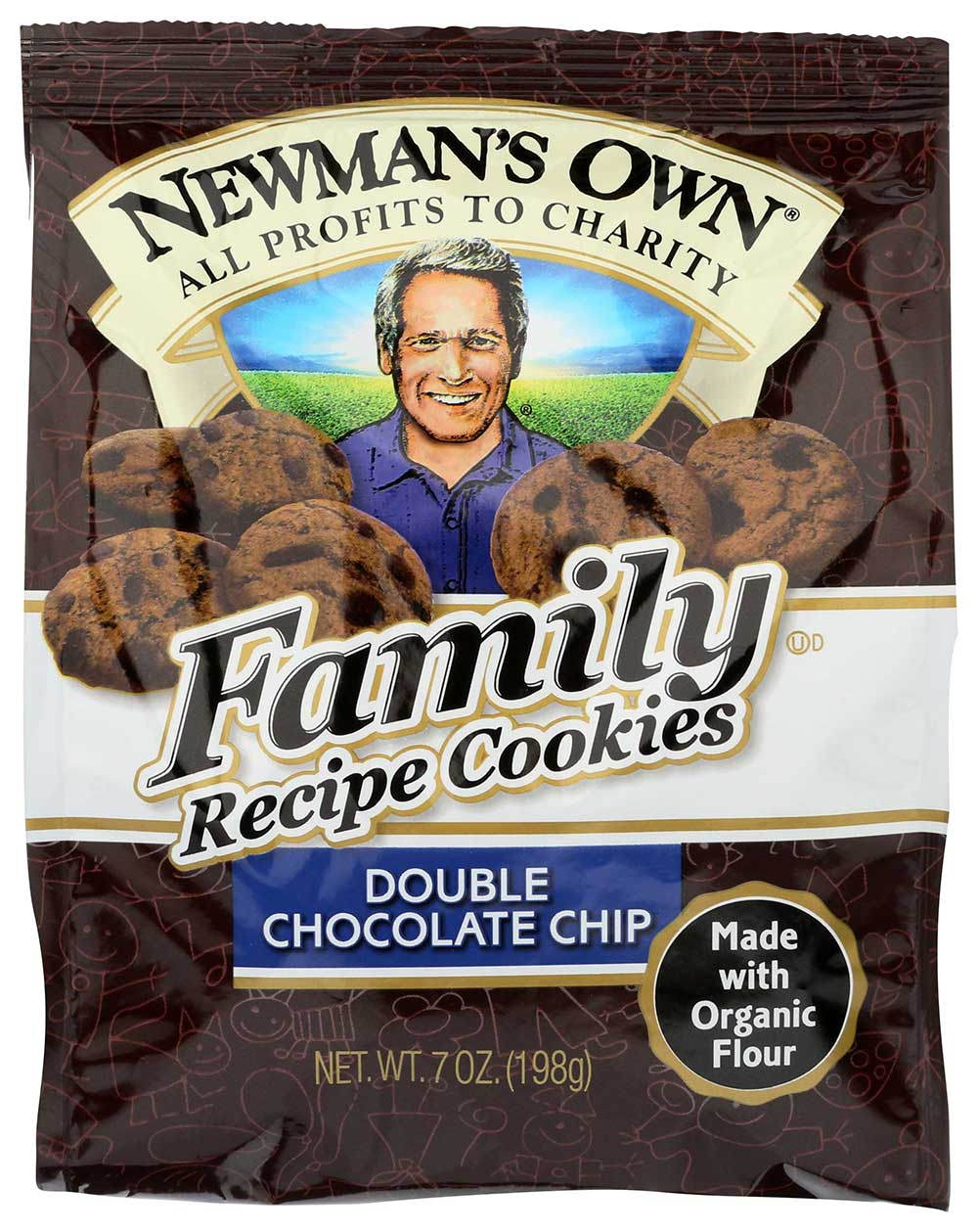 Newmans Own Organics Double Chocolate Chip Cookie, 8 Ounce -- 6 per case.
