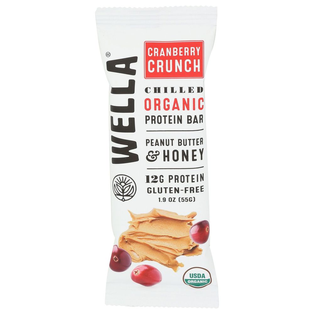 Wella Organic Cranberry Crunch Bar, 1.9 Ounce -- 8 Per Case