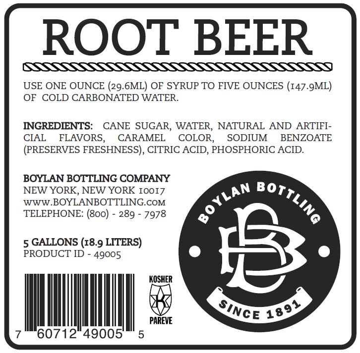Boylan Bottling Root Beer Soda, 5 Gallon