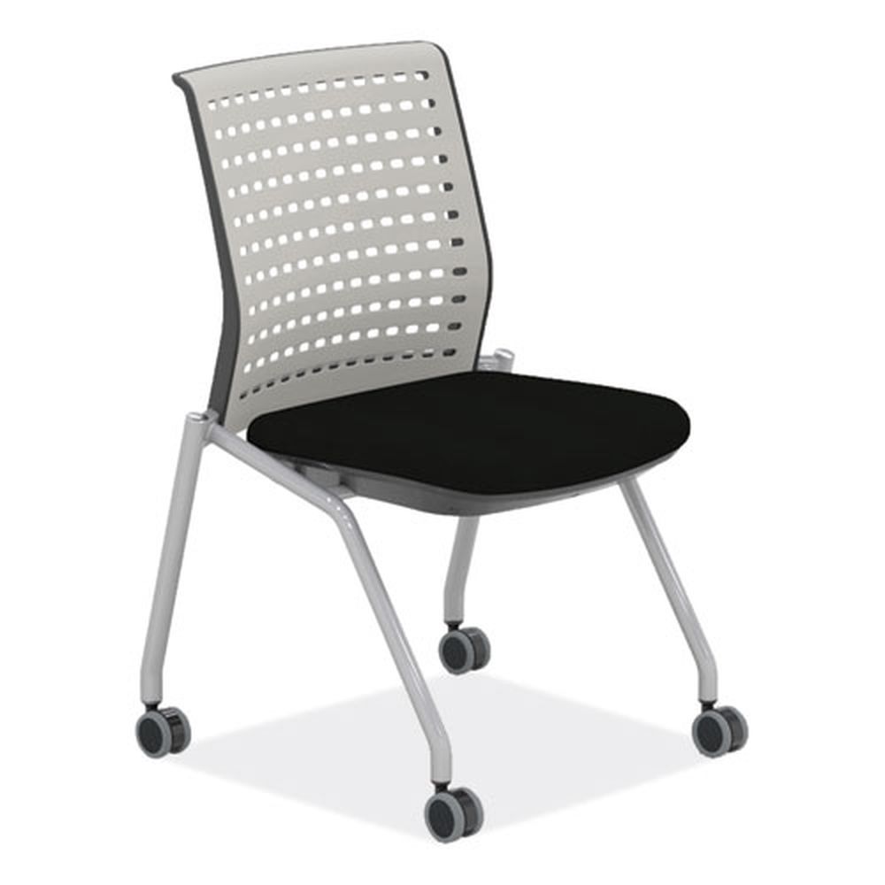 Safco 18 Inch High Black Seat And Gray Back And Base Thesis Training Chair With Static Back, Max 250 Pound -- 2 Per Case