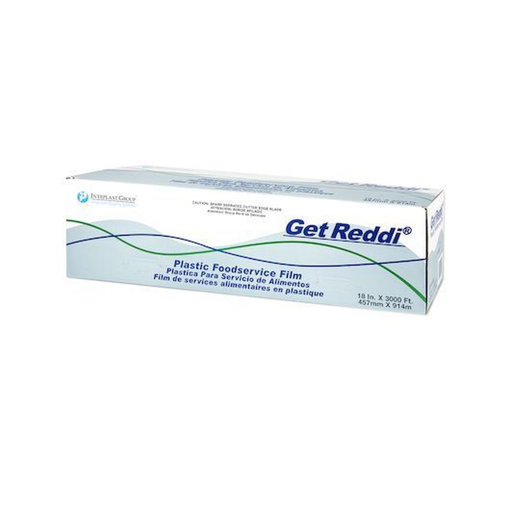 Get Reddi Plastic Foodservice Film Wrap With Cutter, 18 Inch X 3000 Feet