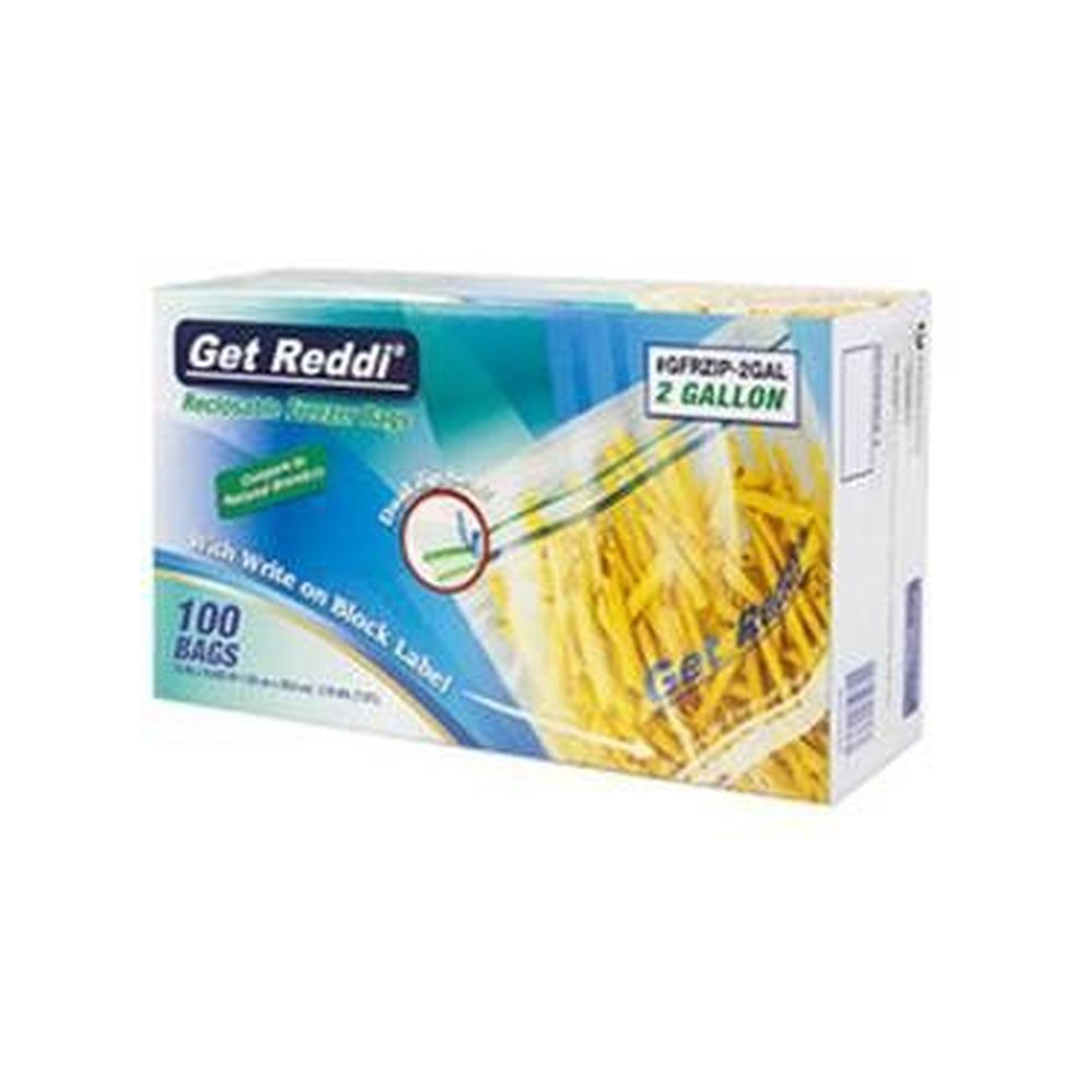 Inteplast Group Reddi Ldpe Clear 13 X 15.63 Inch Double Zip Reclosable Freezer Bag, 2 Gallon Capacity -- 100 Per Case