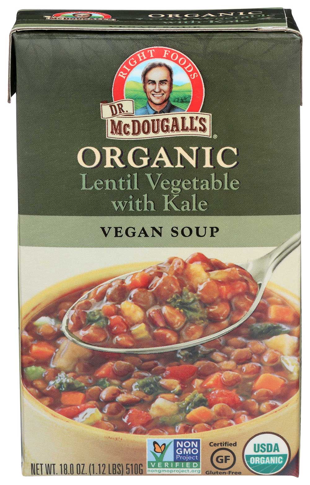 Dr. Mcdougall's Right Foods Organic Lentil Vegetable Soup, 18 Ounce -- 6 Per Case