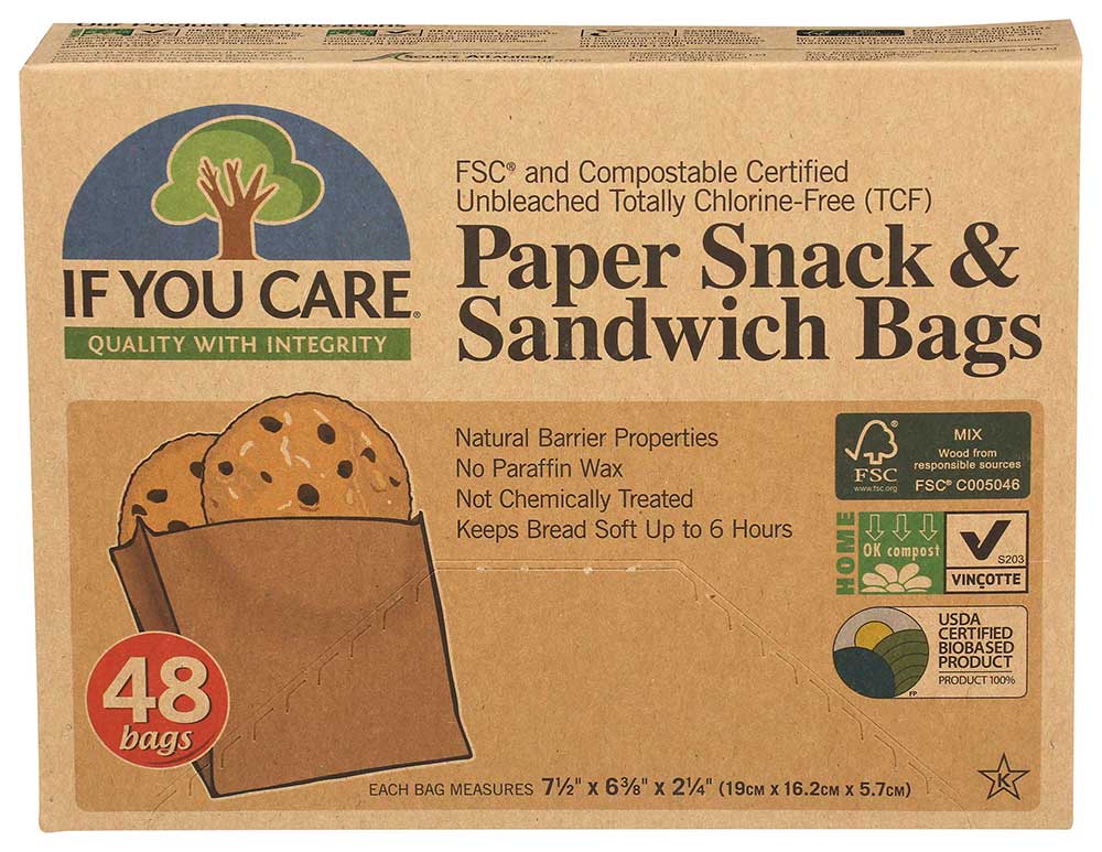 If You Care Unbleached Sandwich And Snack Bag, 48 Count -- 12 Per Case