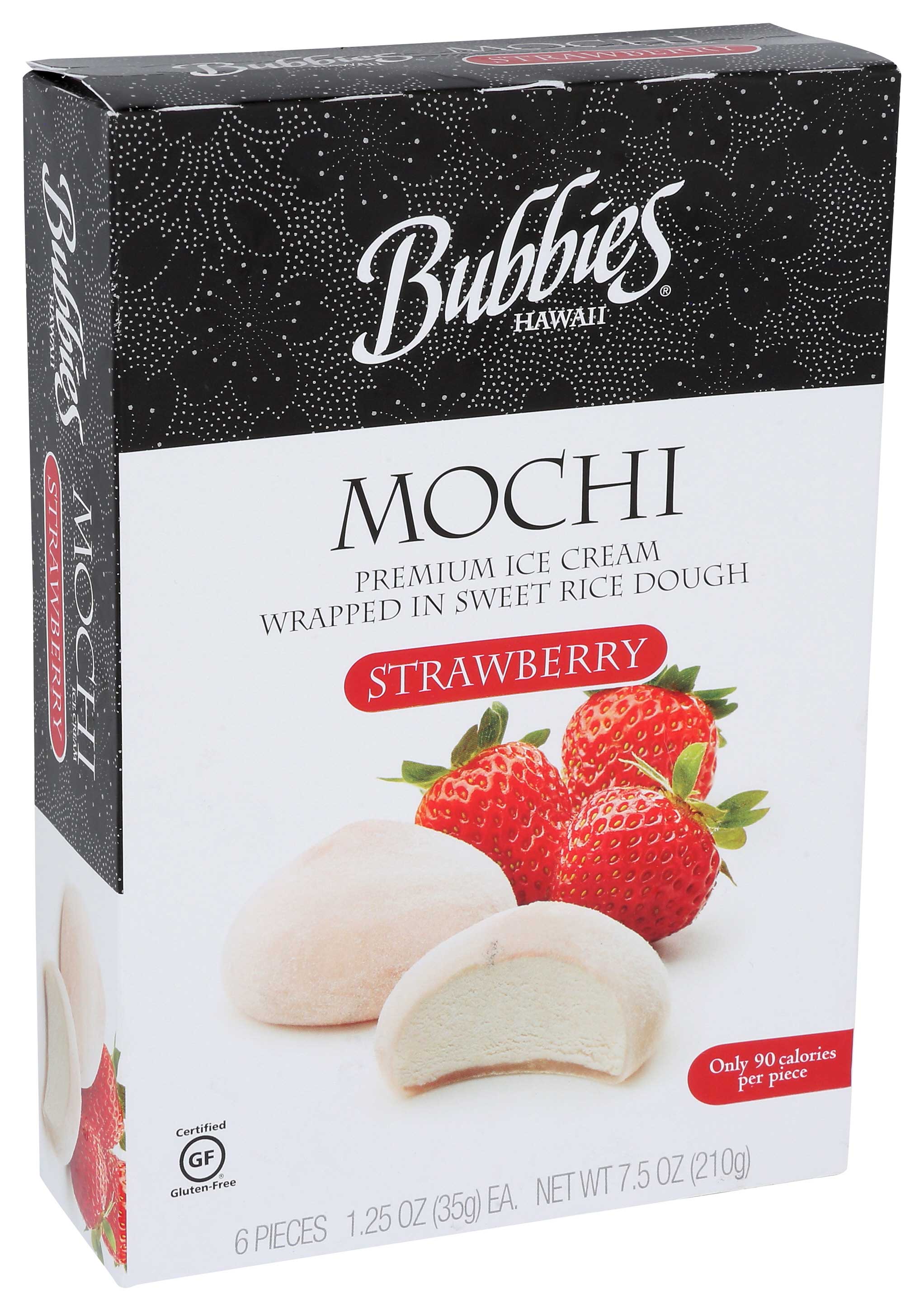 Bubbies Hawaii Strawberry Mochi Premium Ice Cream, 7.5 Ounce -- 8