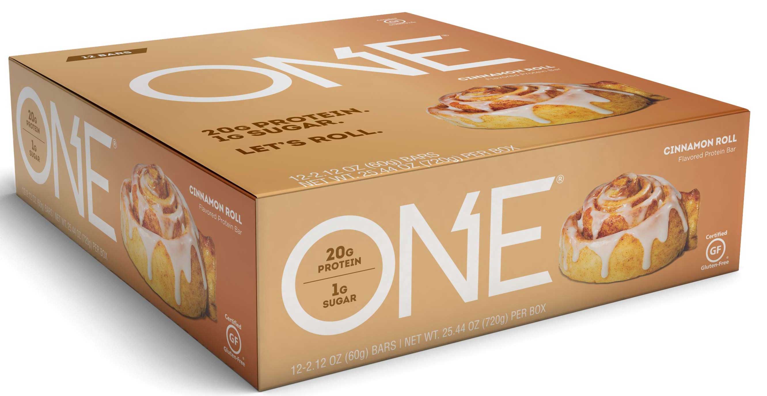 One Cinnamon Roll Bar, 2.12 Ounce, 12 Count -- 6 Per Case