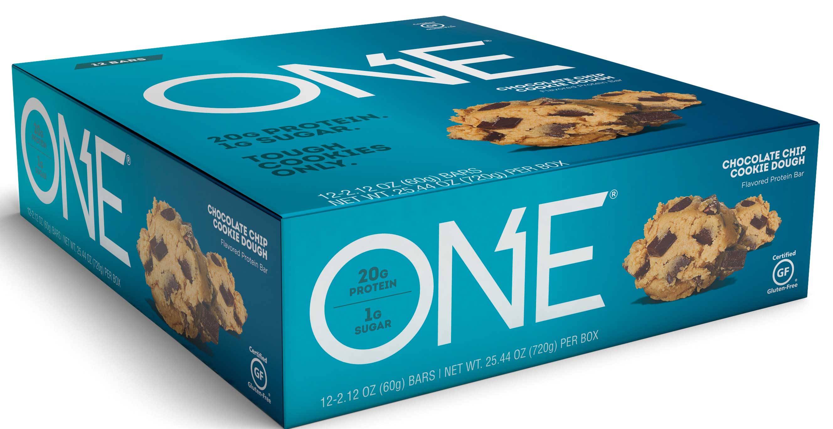 One Chocolate Chip Cookie Dough Bar, 2.12 Ounce, 12 Count -- 6 Per Case