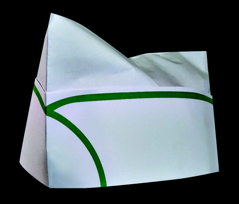 Cellucap Green Stripe Crown Overseas Cap, 100 Count -- 10 Per Case