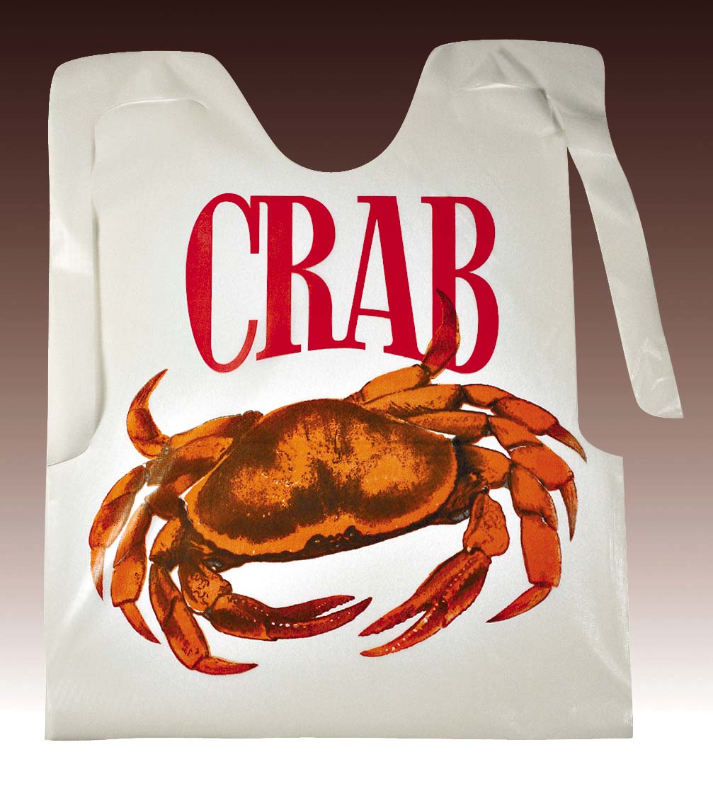 Cellucap Deluxe Poly Adult Bib, Printed Crab Style, 15 1/2 X 20 Inch -- 500 Per Case