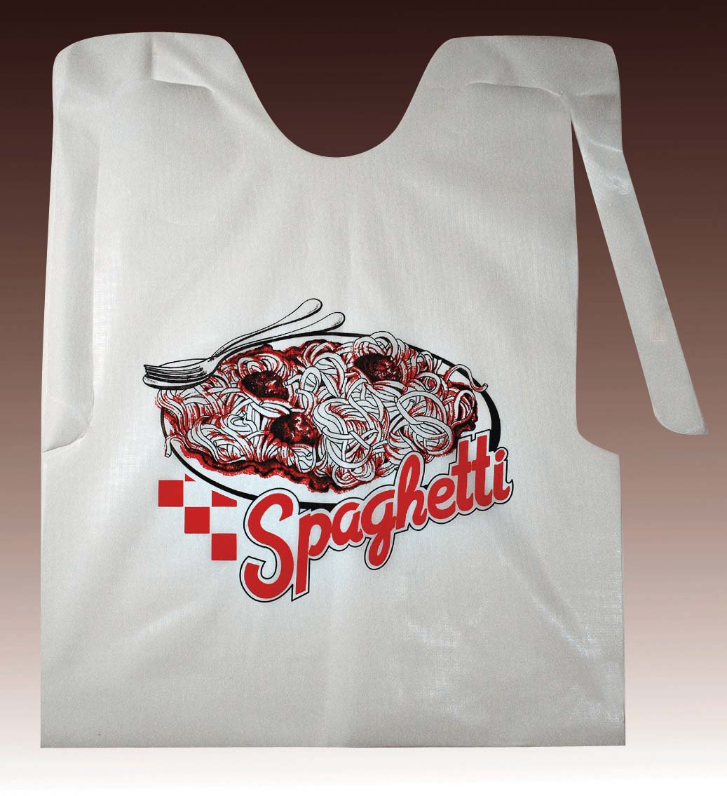 Cellucap Deluxe Poly Adult Bib, Printed Spaghetti Style, 15.5 X 20 Inch -- 500 Per Case