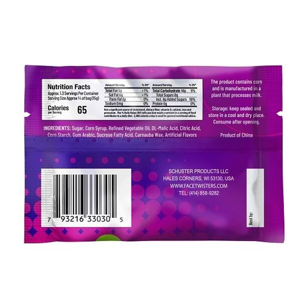 Face Twisters Freeze Dried Sour Candy Bitz, 0.7 Ounce -- 48 Per Case
