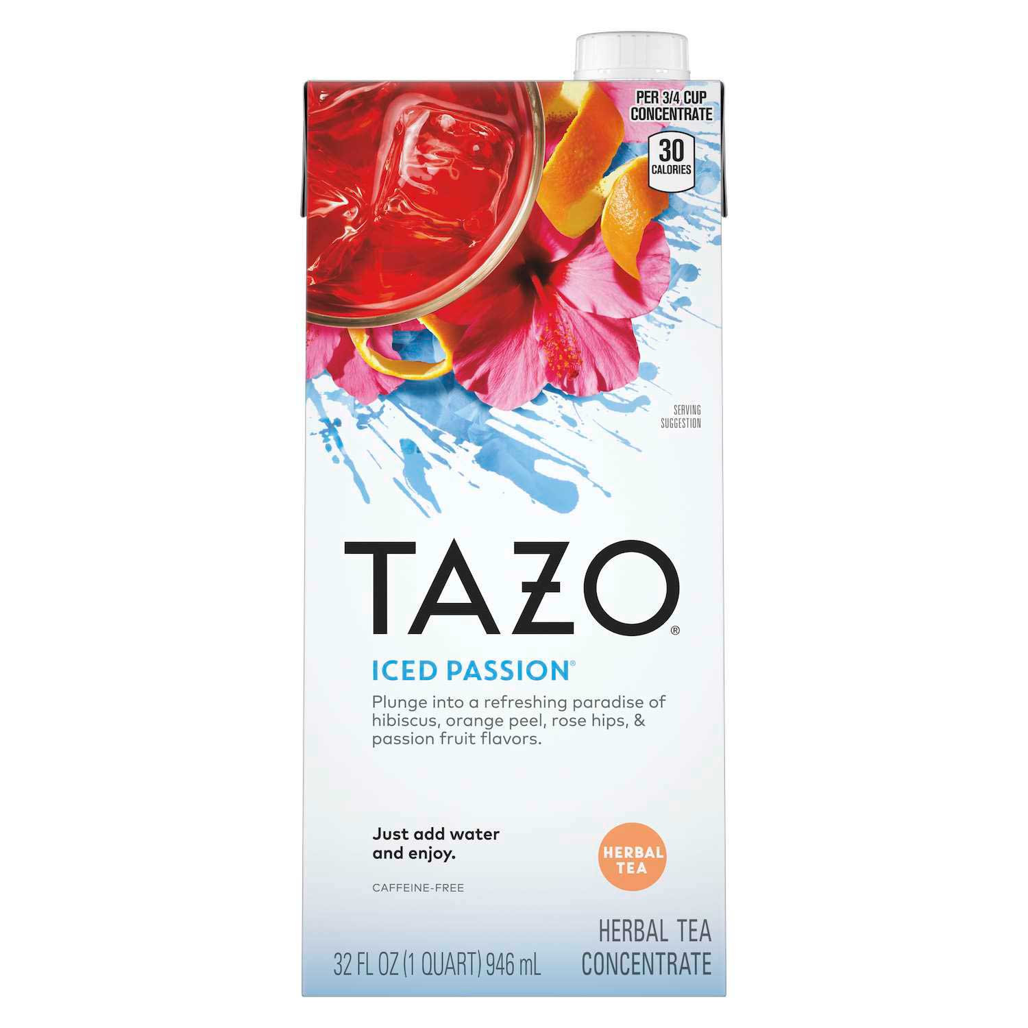 Single Tazo Passion Iced Tea Concentrate 1:1, 32 Ounce