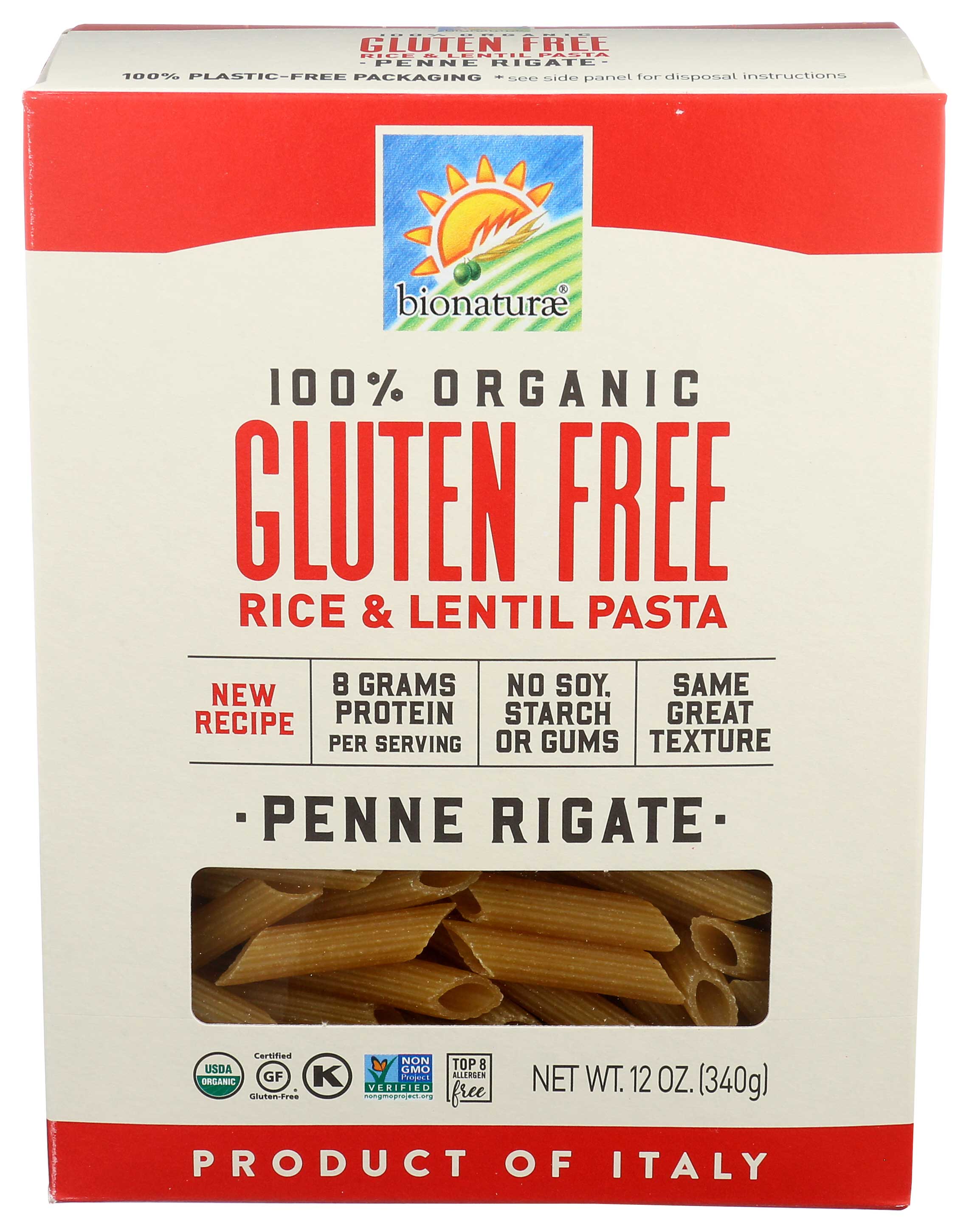 Bionaturae Organic Gluten Free Penne Rigate Pasta, 12 Ounce -- 12 Per Case
