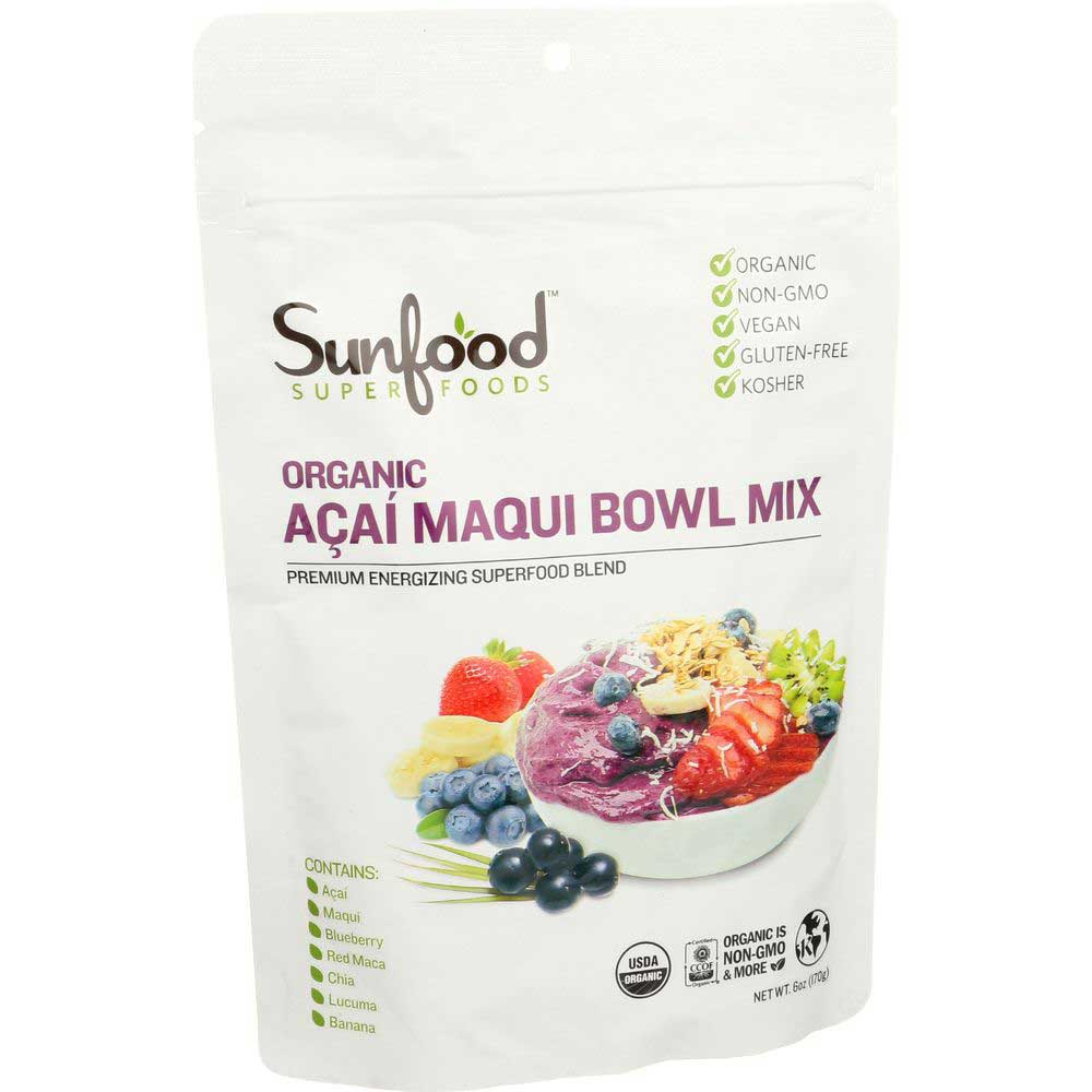 Sunfood Organic Acai Maqui Bowl Mix, 6 Ounce