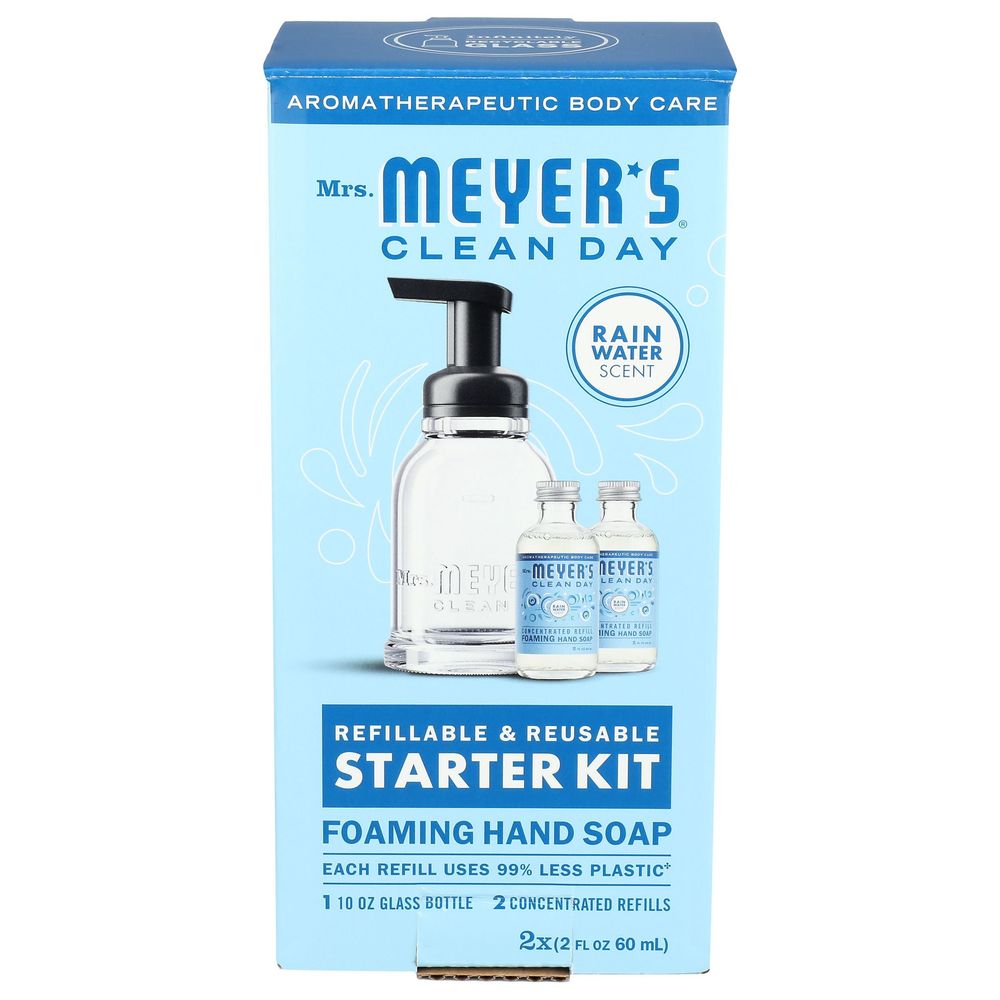 Mrs Meyers Rainwater Scent Foaming Hand Soap Starter Kit -- 3 per case