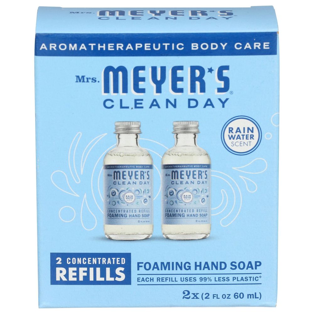 Mrs Meyers Rainwater Scent Foaming Hand Soap Refill, 2 count -- 12 per case