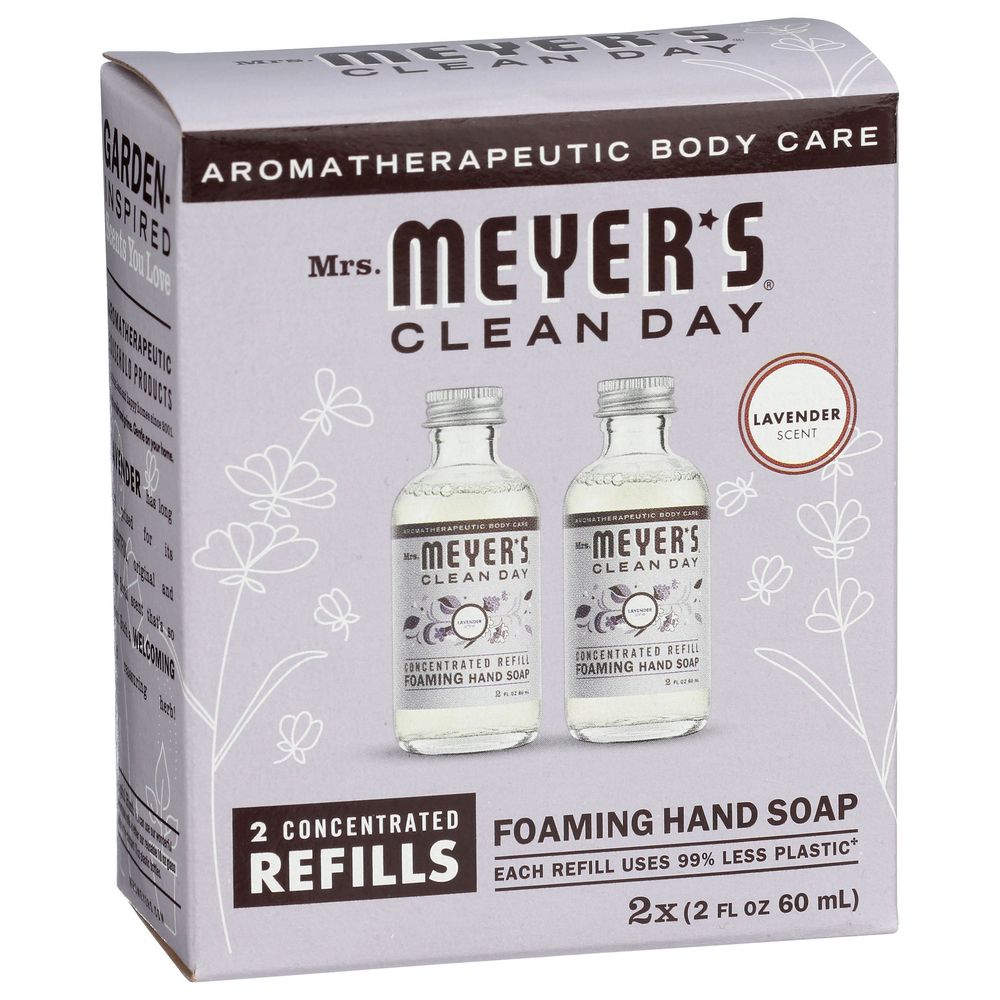 Mrs Meyers Lavender Scent Foaming Hand Soap Refill, 2 count -- 12 per case