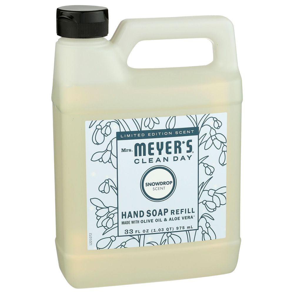 Mrs Meyers Snowdrop Scent Hand Soap Refill, 33 Fluid Ounce -- 6 Per Case
