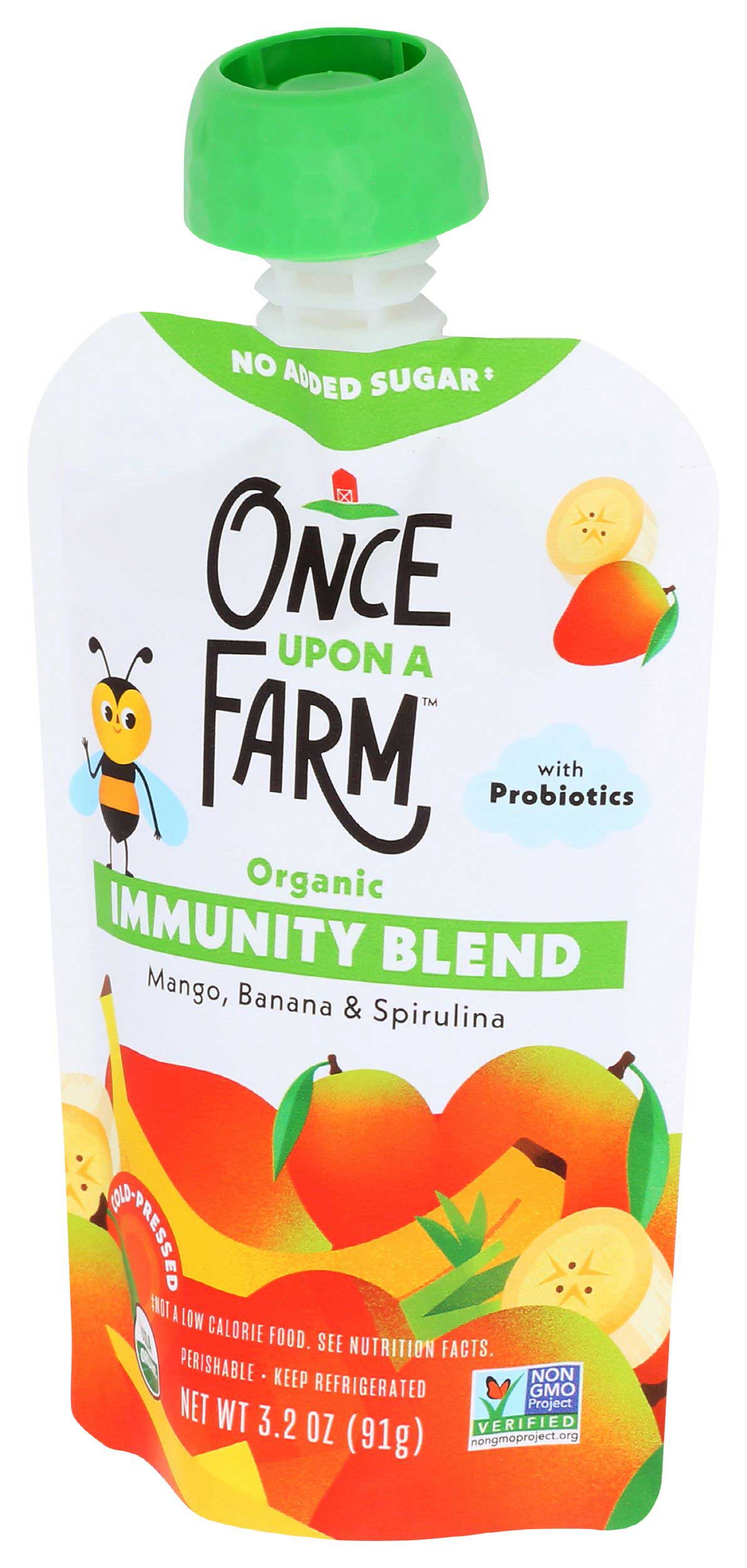 Once Upon A Farm Organic Mango Banana And Spirulina Immunity Blend, 3.2 Ounce -- 8 Per Case