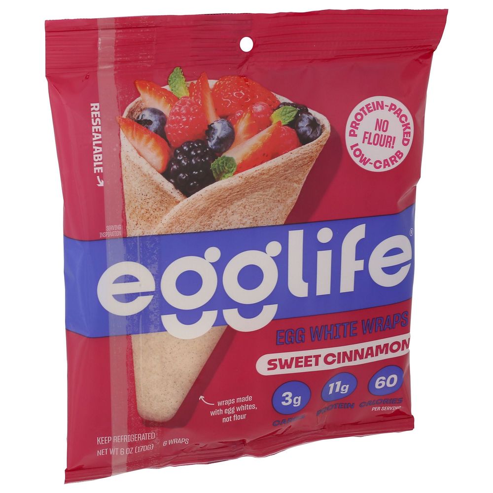 Egglife Sweet Cinnamon Egg White Wrap, 6 Count -- 12 Per Case