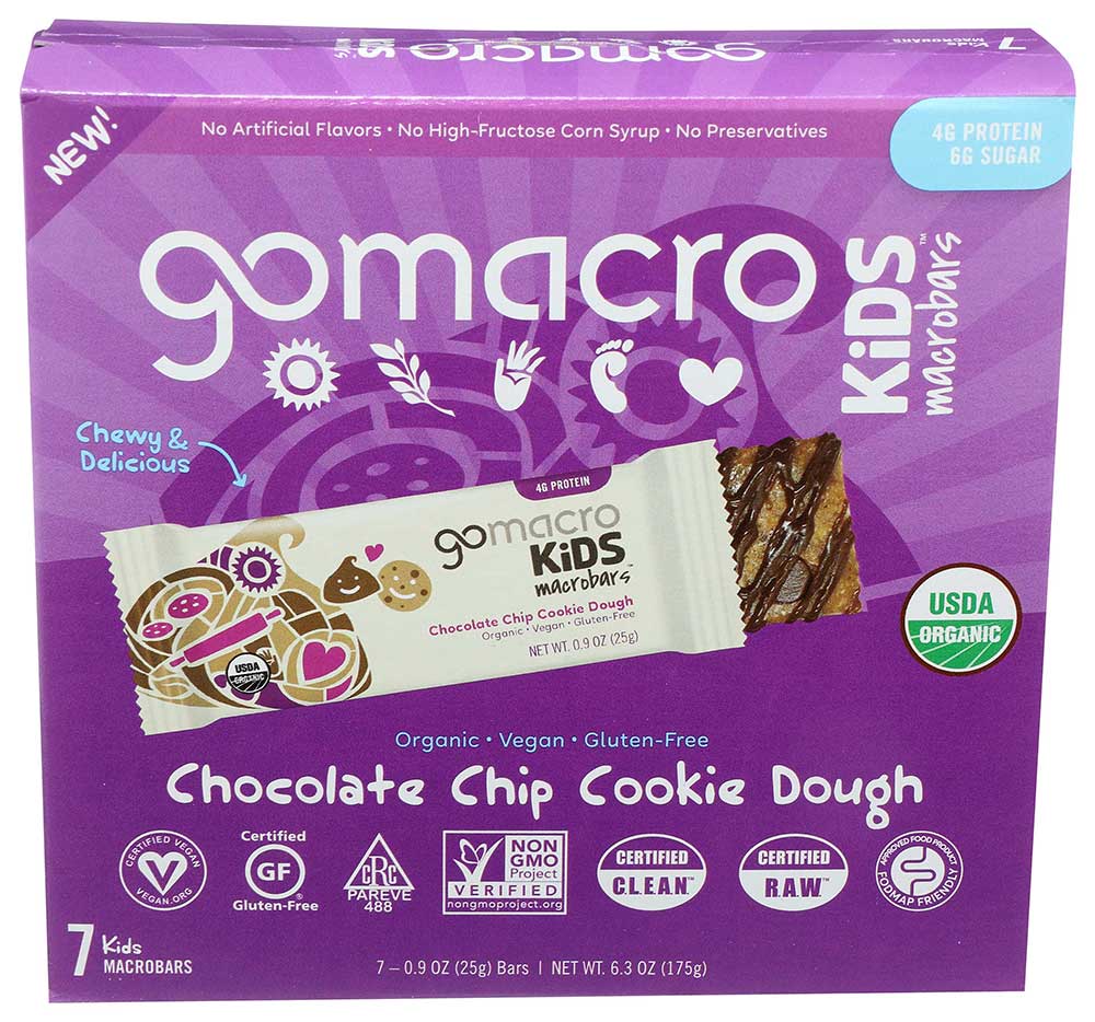 Gomacro Organic Chocolate Chip Cookie Macro Bar, 6.3 Ounce -- 7 Per Case