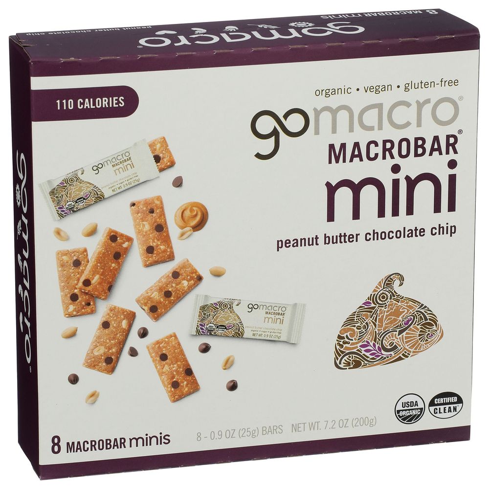 Gomacro Macrobar Organic Peanut Butter Chocolate Chip Bar, 7.2 Ounce -- 7 Per Case