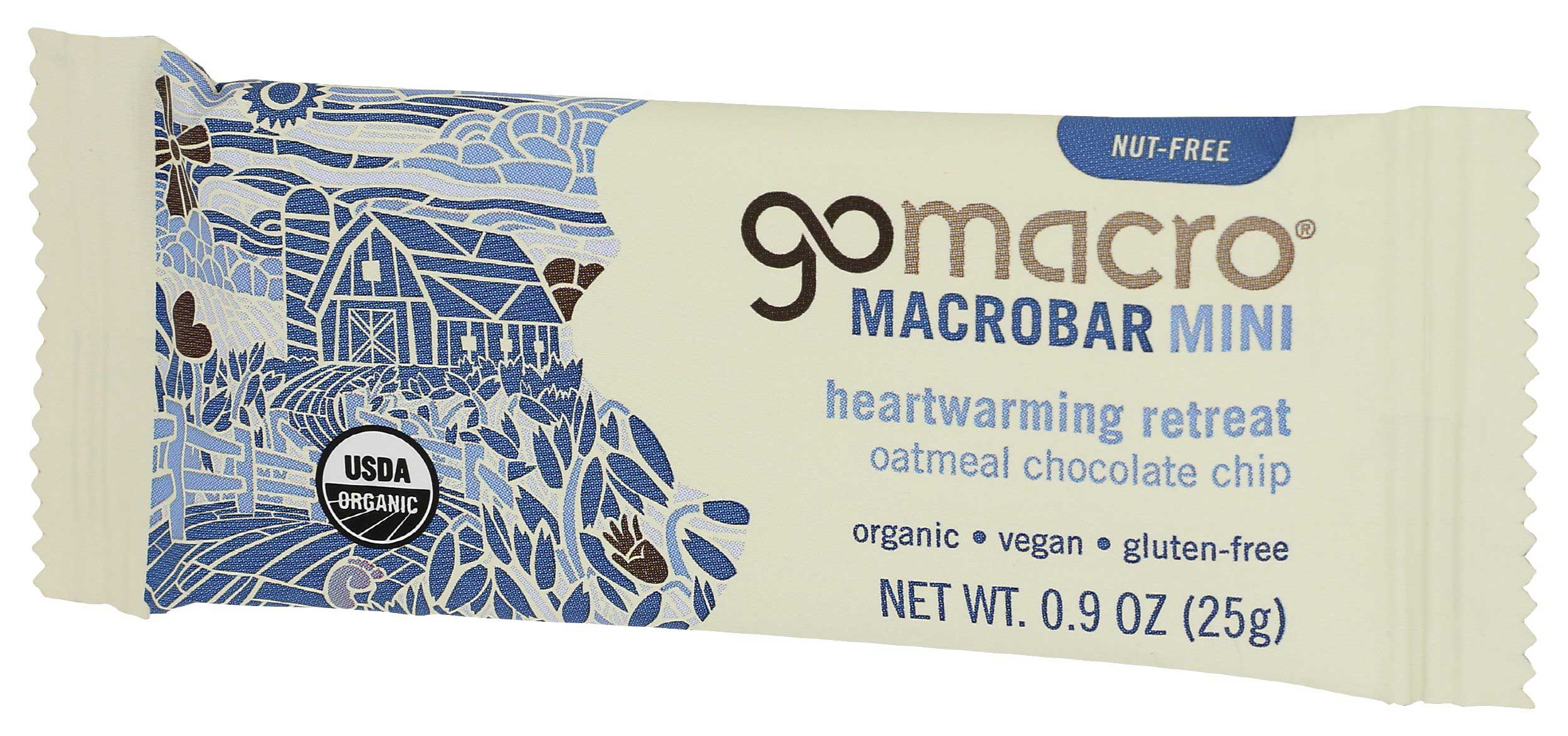 GoMacro Organic Oatmeal Chocolate Chip Mini Protein Bar, 7.1 Ounce -- 7 per case