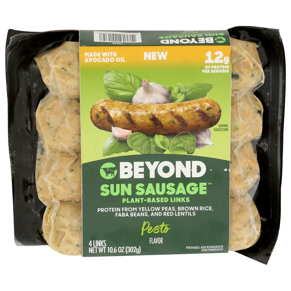 Beyond Meat Pesto Flavor Plant Based Sun Sausage Link, 10.6 Ounce -- 6 ...