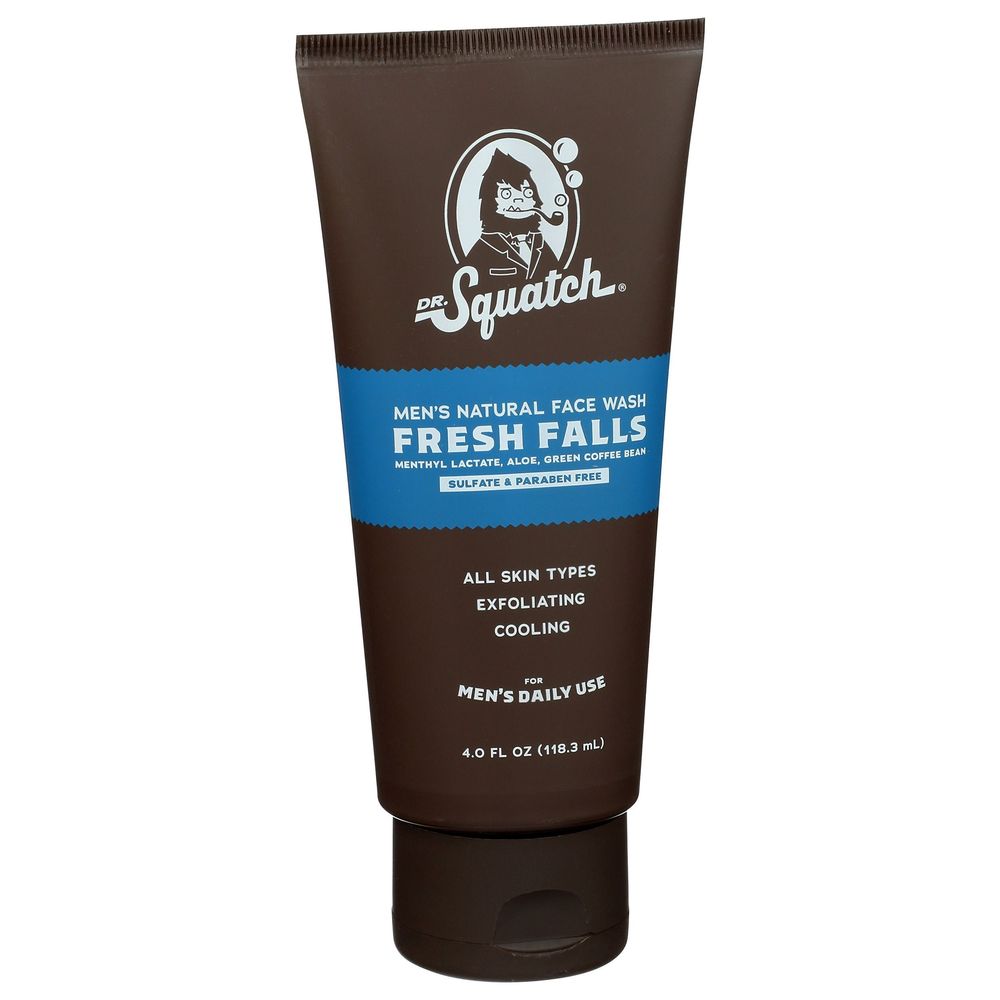 Dr. Squatch Fresh Falls Mens Natural Face Wash, 4 Fluid Ounce