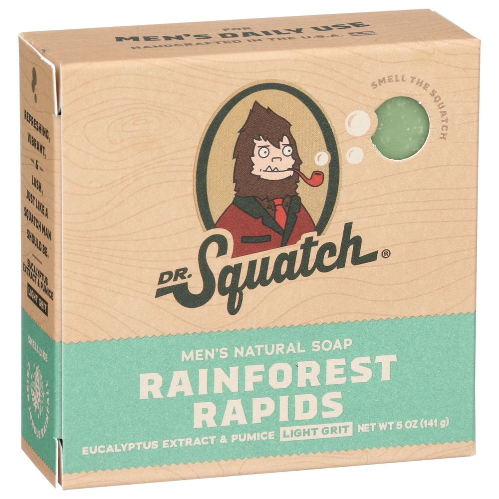 Dr. Squatch Rainforest Rapids Mens Natural Bar Soap, 5 Ounce