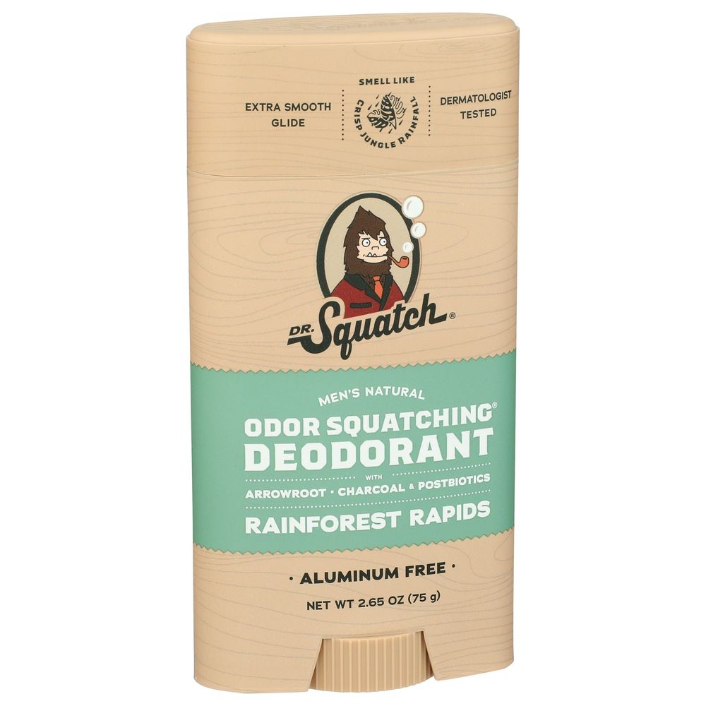 Dr. Squatch Rainforest Rapids Mens Natural Odor Squatching Deodorant, 2.65 Ounce