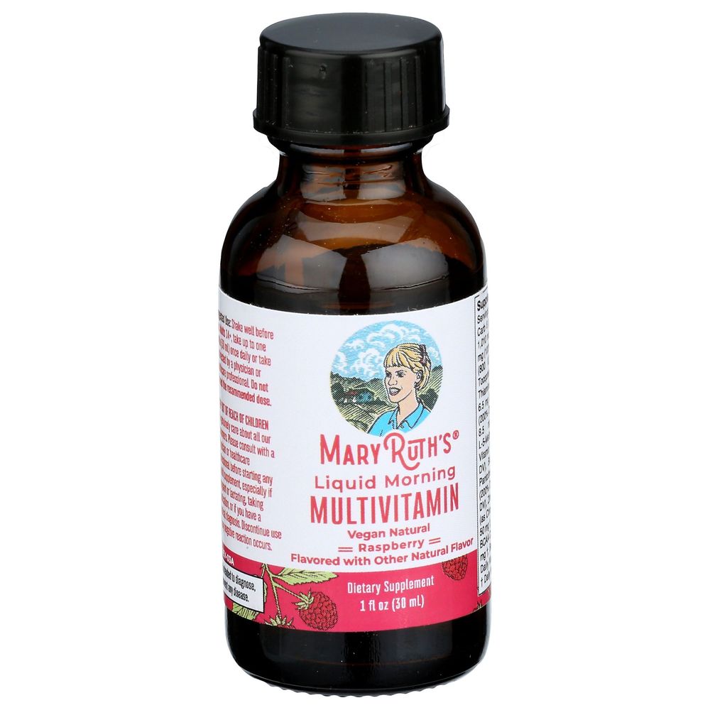 Mary Ruth's Raspberry Liquid Morning Multivitamin, 1 Fluid Ounce -- 8 Per Case