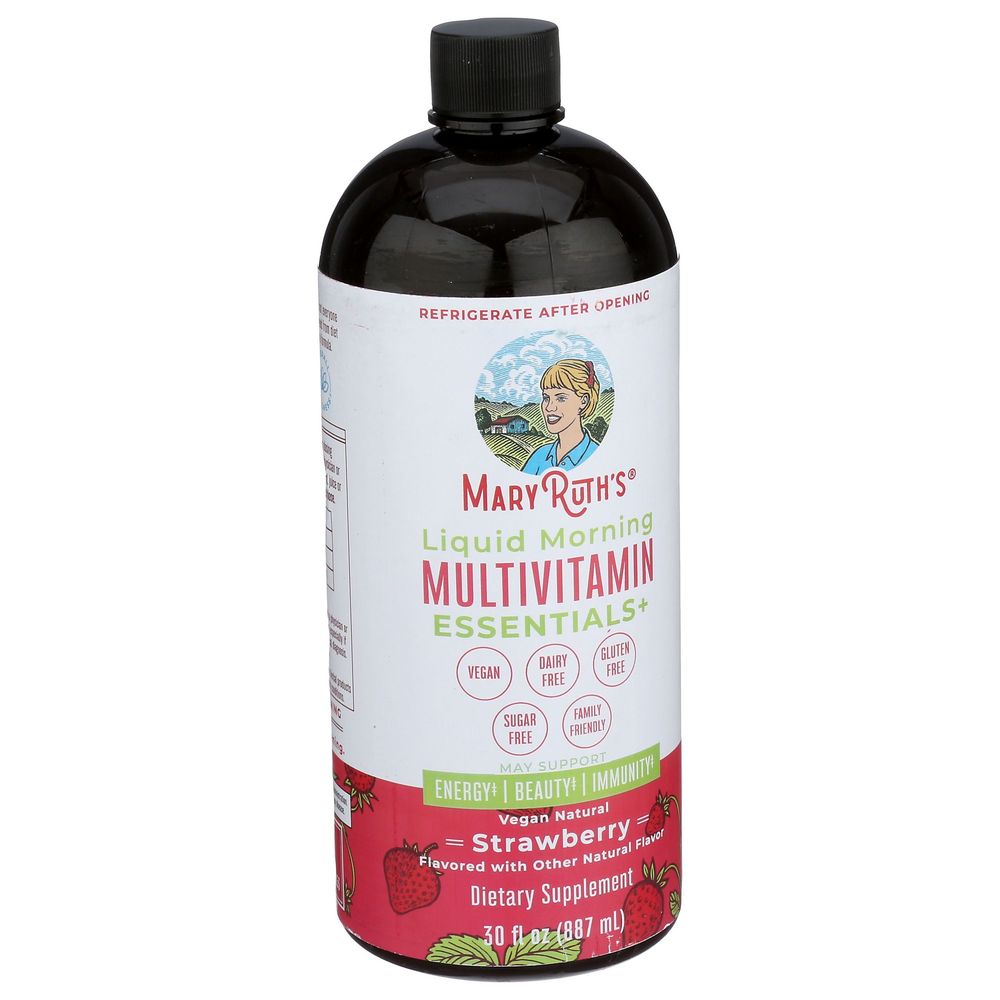 Mary Ruth's Strawberry Liquid Morning Essentials Plus Multivitamin, 30 Fluid Ounce