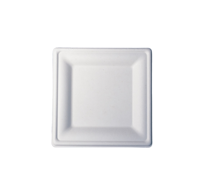 Kitch 24/7 White Square Molded Fiber Plate, 8 Inch -- 500 Per Case