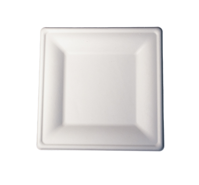 Kitch 24/7 White Square Molded Fiber Plate, 10 inch -- 250 per case