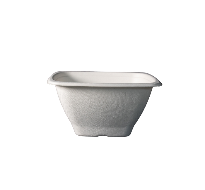 Kitch 24/7 White Square Molded Fiber Bowl, 48 Ounce -- 200 per case