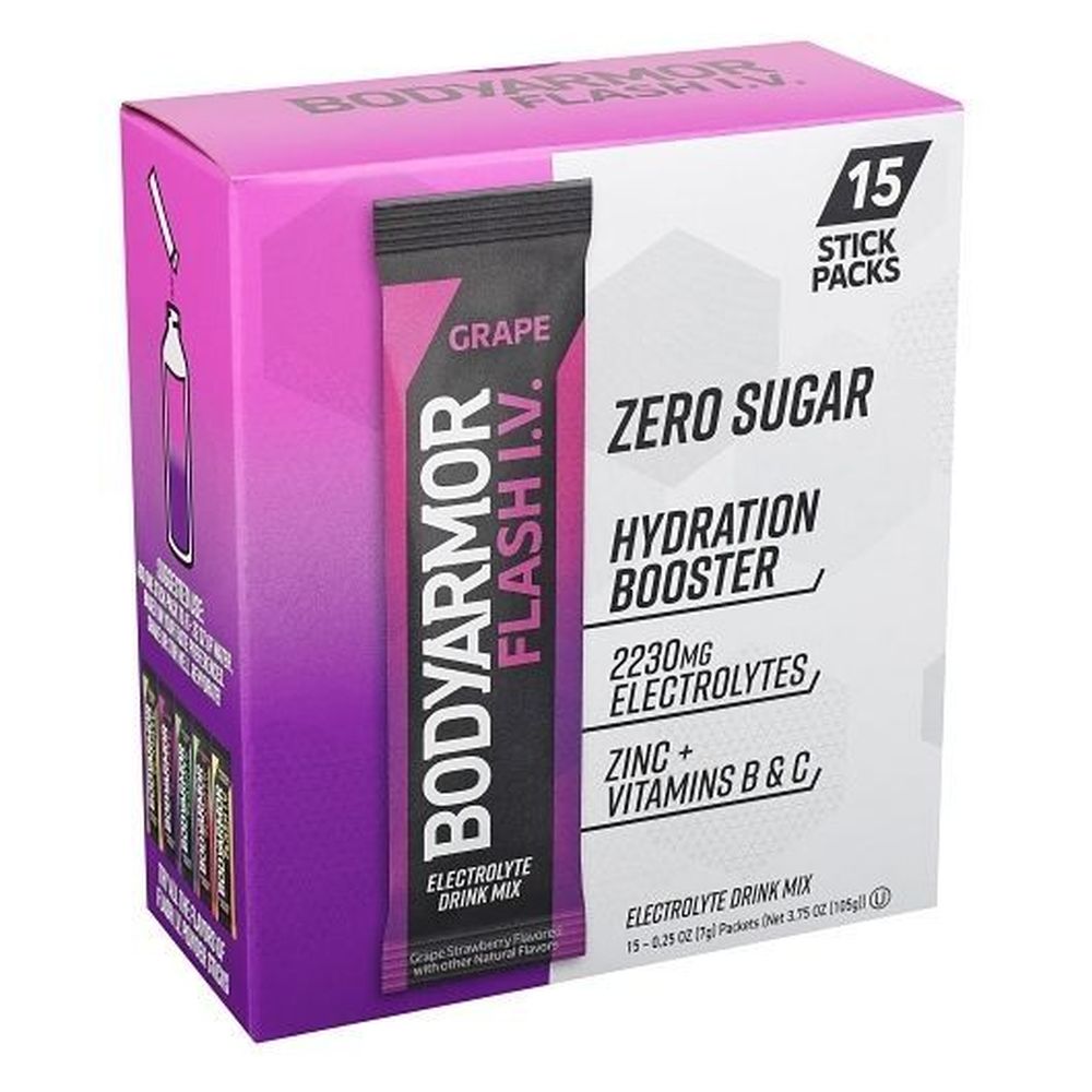Bodyarmor Flash I.v. Grape Electrolyte Drink Mix, 0.25 Ounce -- 90 Per Case