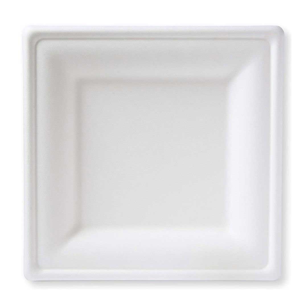 Responsible Products Plato Cuadrado Compostable De Fibra Moldeada Sin Pfas Añadidos, 10 Pulgadas -- 250 Por Caja