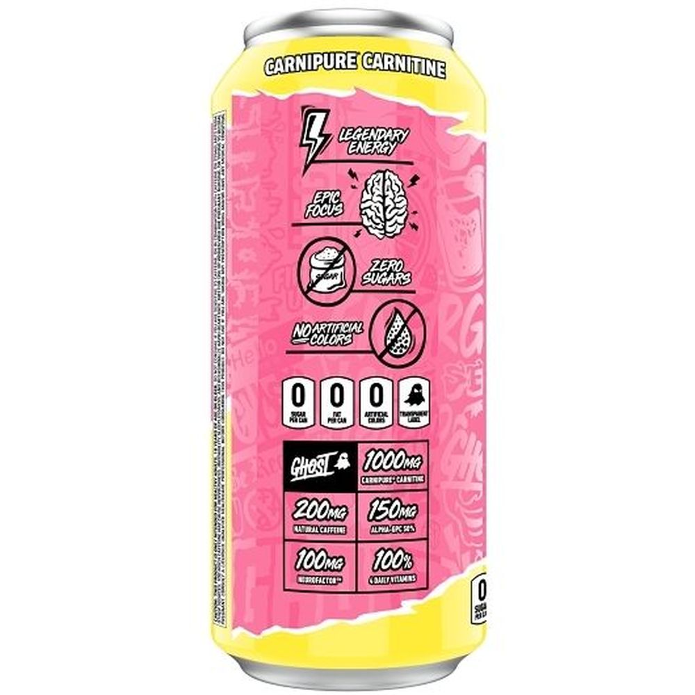 Ghost Sour Pink Lemonade Energy Drink, 16 Fluid Ounce -- 12 Per Case