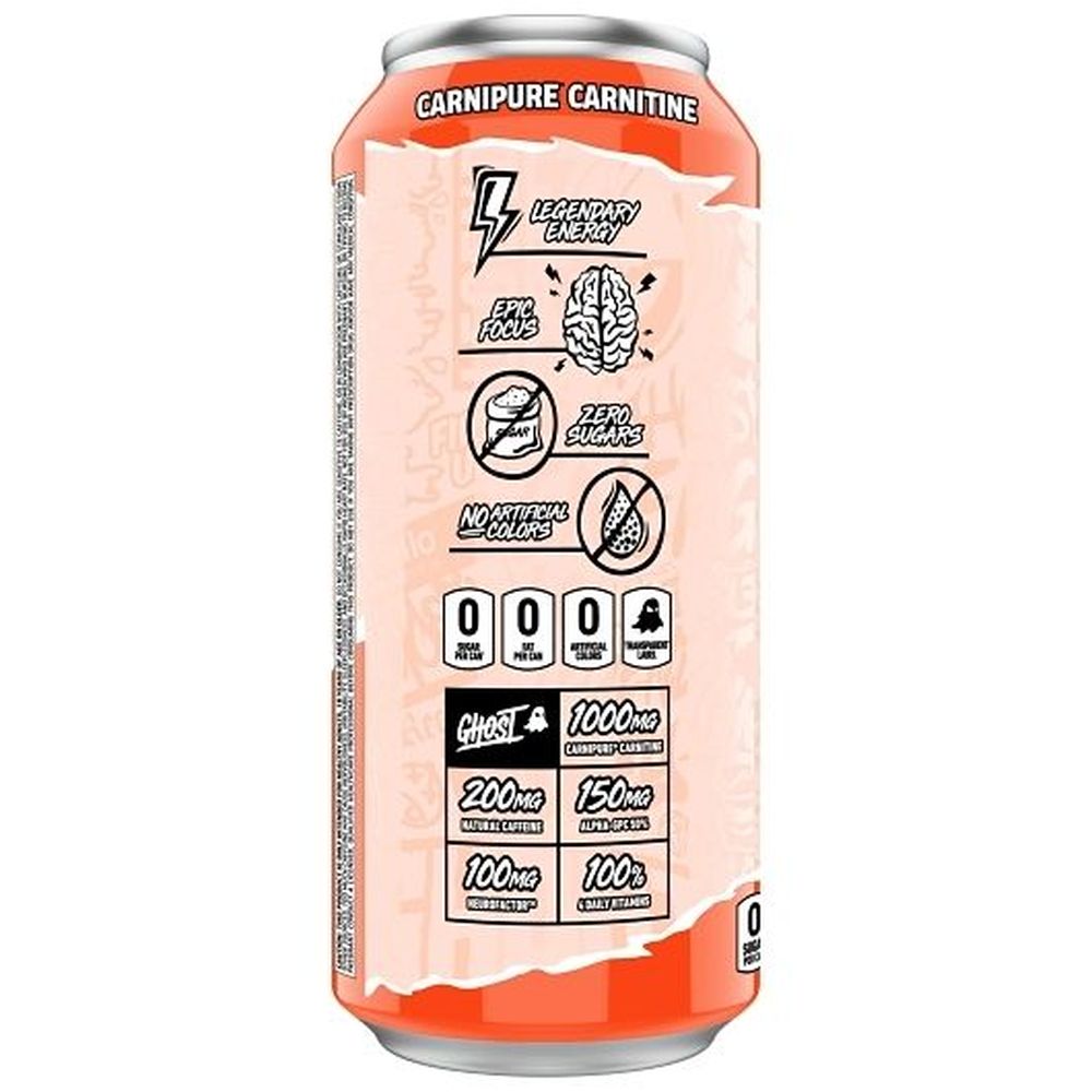 Ghost Peach Energy Drink, 16 Fluid Ounce -- 12 Per Case