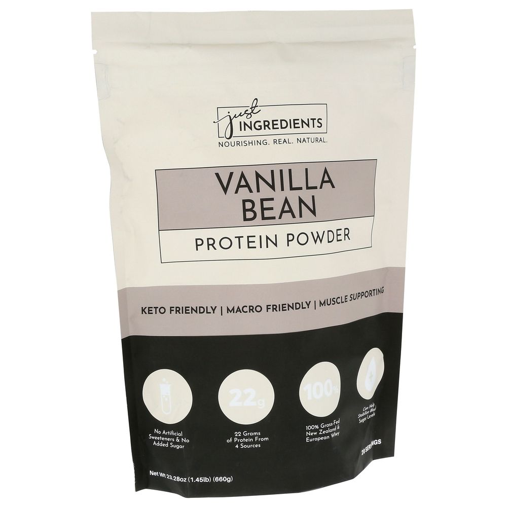 Just Ingredients Vanilla Bean Protein Powder, 1.45 Pound