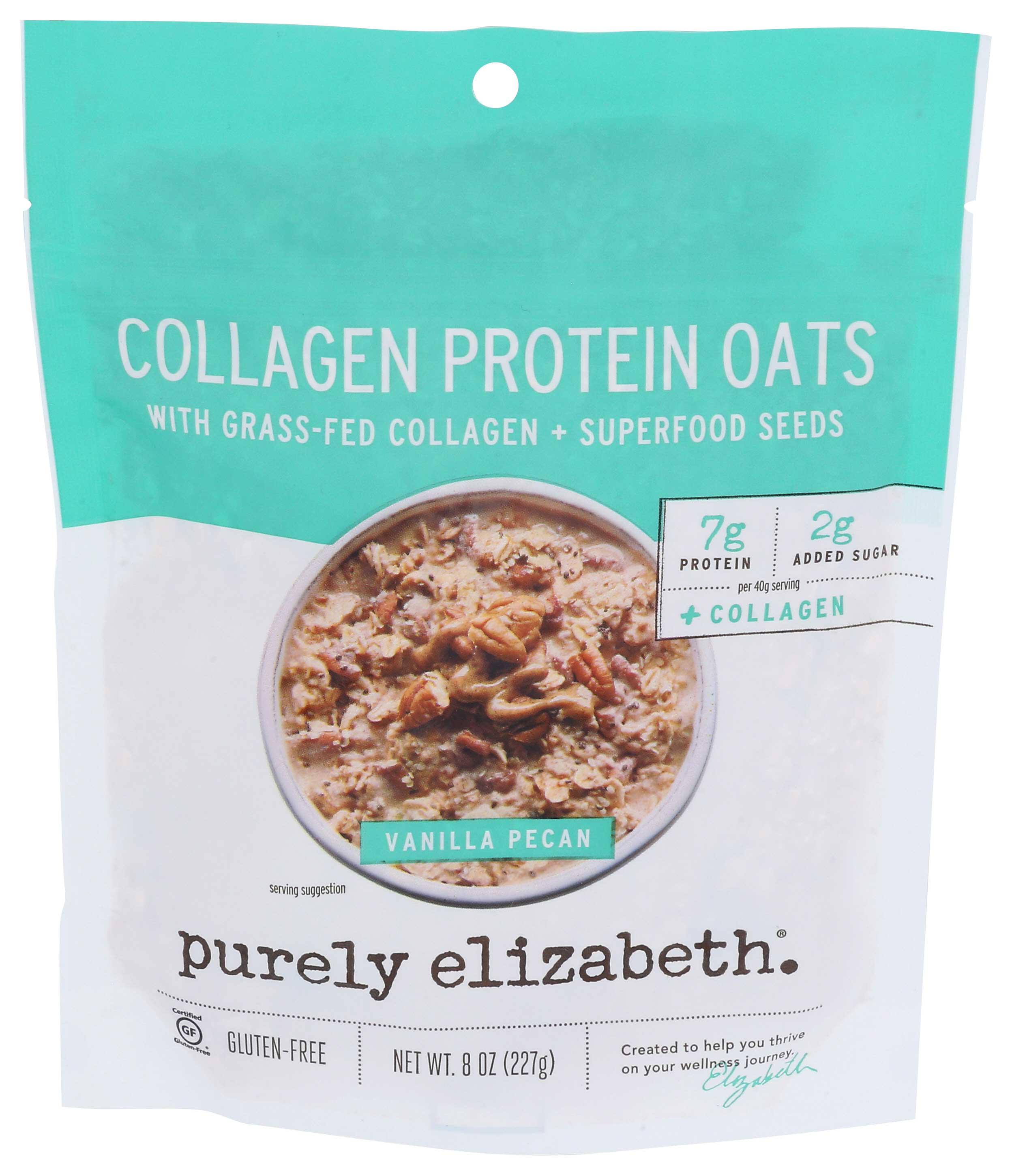 Purely Elizabeth Vanilla Pecan Collagen Protein Oats, 8 Ounce -- 6 Per Case