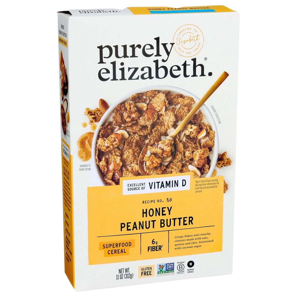 Purely Elizabeth Honey Peanut Butter Superfood Cereal, 11 Ounce -- 10 per case