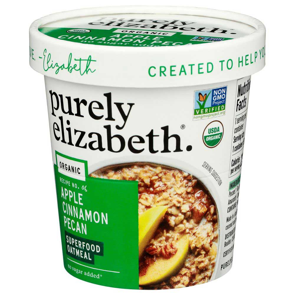 Purely Elizabeth Organic Apple Cinnamon Pecan Superfood Oatmeal, 2 Ounce -- 12 Per Case