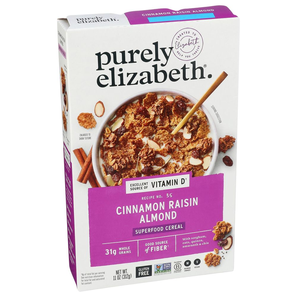 Purely Elizabeth Cinnamon Raisin Almond Superfood Cereal, 11 Ounce -- 10 per case