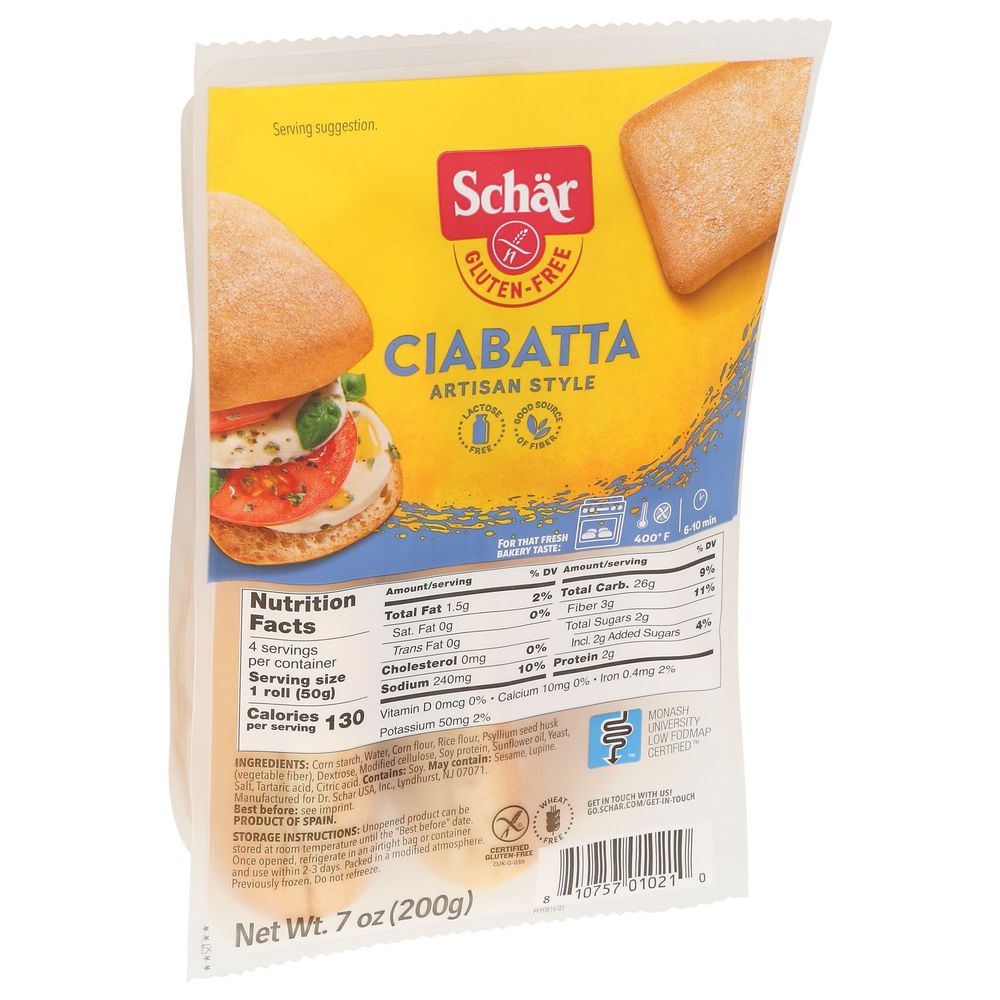 Schar Gluten Free Ciabatta, 7 Ounce -- 5 Per Case
